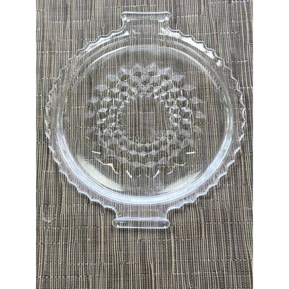 2 Vintage Jeannette Glass Cube Double Handle Tray Plate 8-1/4" - Picture 3 of 5